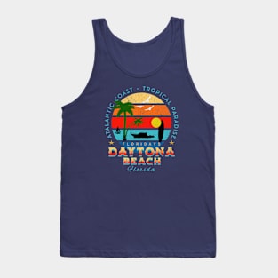 Daytona Beach, Florida Retro Sunset Tank Top